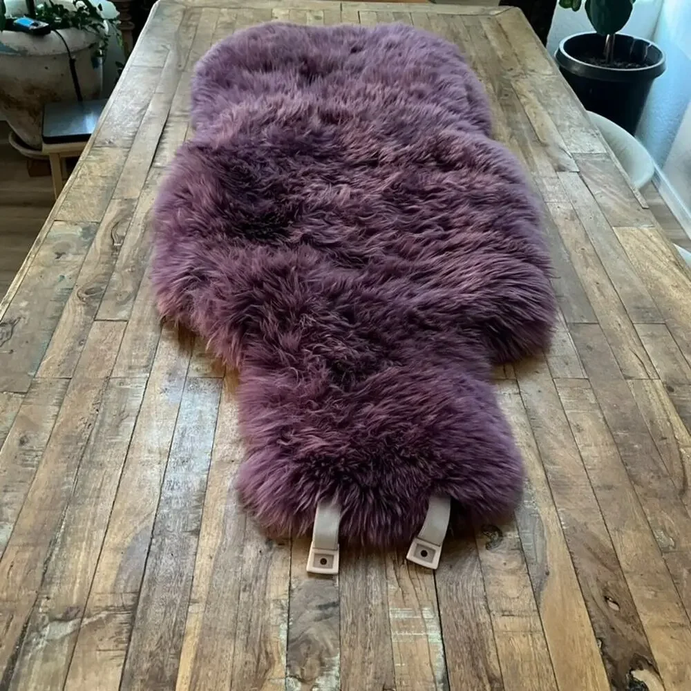 Genuine Sheepskin Fur Car Seat Cover Dyed Purple Seat Pad Cushion